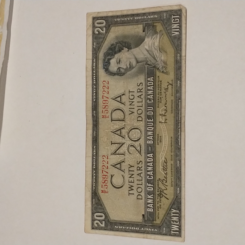 1954 Canadian $20 bill, prefix ME